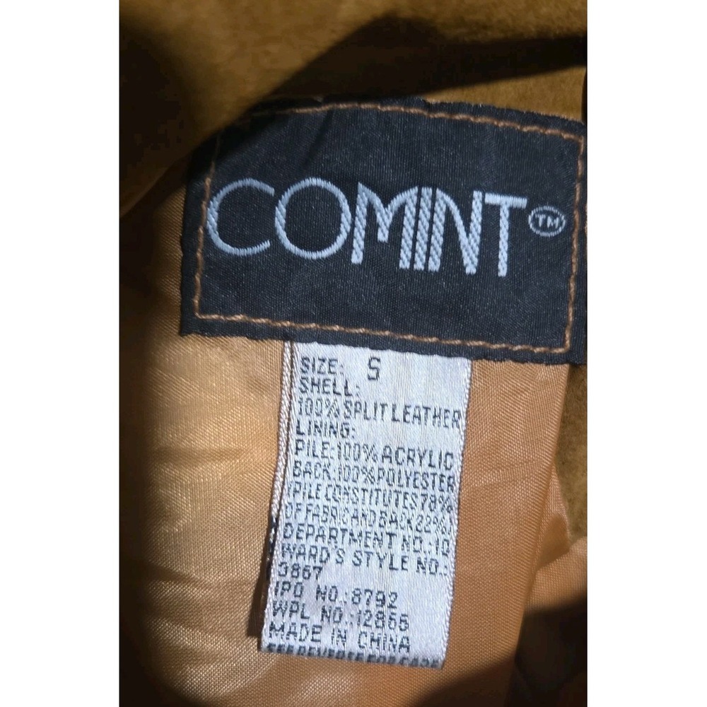 Vtg Leather & Faux Shearling Mid Length Oversized Reversible Hooded Coat Sz S - Picture 2 of 8